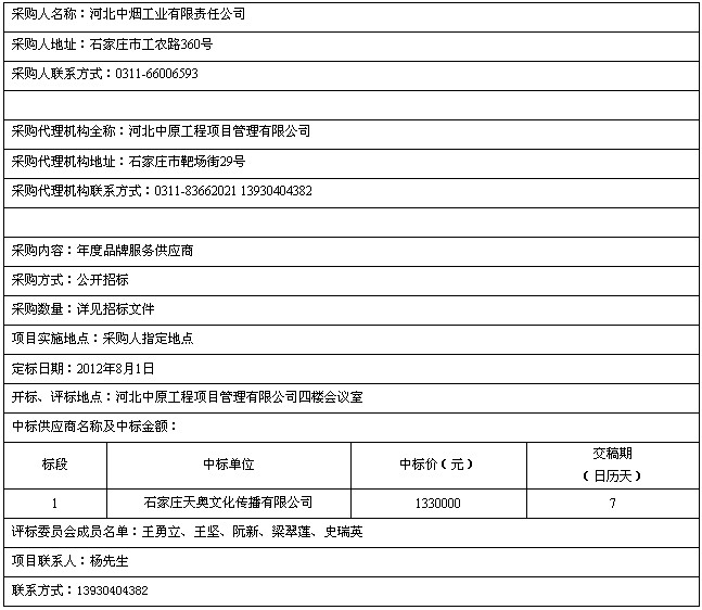 中标公告